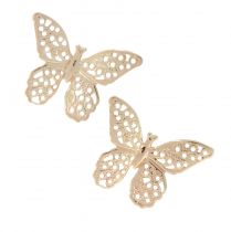 Mini mariposas decoración de dispersión de metal dorado 3cm 50ud