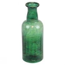 Mini florero botella de vidrio florero verde Ø6cm H17cm