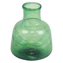 Mini florero de vidrio florero verde Ø8,5cm H11cm