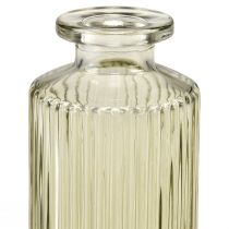 Artículo Mini jarrones de vidrio con ranuras florero retro verde Ø5cm 4ud