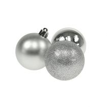 Artículo Mini bola navideña plateada Ø3cm 14 piezas