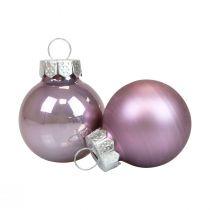 Mini bolas navideñas cristal lila violeta brillo/mate Ø2,5cm 20ud