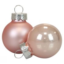 Artículo Mini bolas navideñas cristal rosa mate/brillante Ø2,5cm 20 piezas