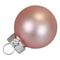 Artículo Mini bolas navideñas cristal rosa mate/brillante Ø2,5cm 20 piezas
