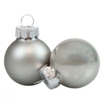 Mini bolas navideñas cristal plata brillo/mate Ø2,5cm 20p