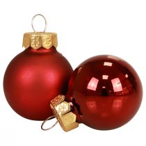 Mini bolas navideñas rojo mate/brillante Ø2,5cm 20p