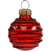 Artículo Mini bolas navideñas mezcla roja vidrio real Ø3cm 9 piezas