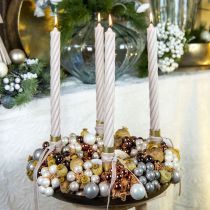 Artículo Mini bolas navideñas sobre alambre vidrio naranja Ø2cm 140 piezas