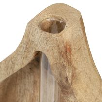 Artículo Mini jarrón tubo de ensayo de vidrio decoración de madera transparente natural H17cm 2 piezas