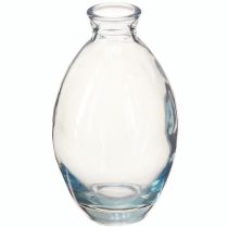 Artículo Mini jarrones bulbosos decorativos de cristal teñido de azul H12cm 6 uds