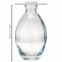 Artículo Mini jarrones bulbosos decorativos de cristal teñido de azul H12cm 6 uds