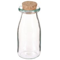 Artículo Mini jarrones de cristal con corcho H13,5cm Ø5,5cm 6uds