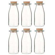 Artículo Mini jarrones de cristal con tapones de corcho, 13,5 cm de alto, 5,5 cm de diámetro, 6 unidades