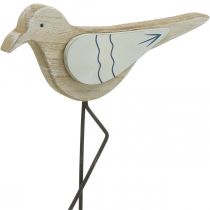 Artículo Decoración marina, gaviota decorativa de madera, shabby chic, azul y blanco Al. 32 cm