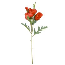 Artículo Amapola decorativa Amapola artificial roja 45cm ramo con 3 piezas
