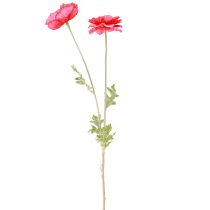 Artículo Amapolas artificiales rosas flores artificiales Ø6–7cm L78cm 3 uds
