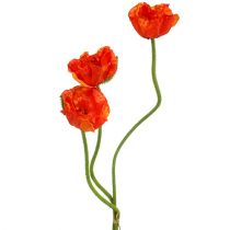 Artículo Amapolas artificiales flores artificiales naranja 58cm–74cm 3ud