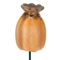 Artículo Estaca de jardín con forma de cápsula de semillas de amapola: elemento decorativo para el jardín y proyectos de bricolaje - 41 cm, 4 piezas
