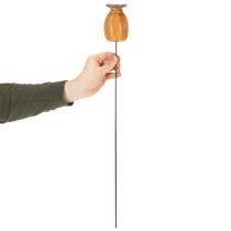 Artículo Estaca decorativa con forma de cápsula de semillas de amapola para un diseño de jardín elegante, parterre o balcón, 60 cm, 2 unidades