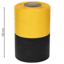 Artículo Cinta de moiré para coronas, 150 mm, amarillo-negro - cinta de luto, faja, decoración, cinta para clubes - rollo de 25 m