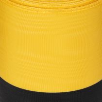 Artículo Cinta de moiré para coronas, 150 mm, amarillo-negro - cinta de luto, faja, decoración, cinta para clubes - rollo de 25 m