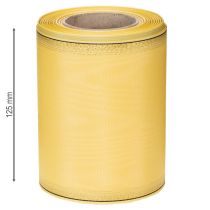 Artículo Cinta de moiré para corona, amarilla con ribete dorado, 125 mm x 25 m - Cinta de luto de alta calidad, cinta decorativa, cinta para lazo.