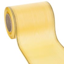 Artículo Cinta de moiré para corona, amarilla con ribete dorado, 125 mm x 25 m - Cinta de luto de alta calidad, cinta decorativa, cinta para lazo.