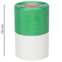 Artículo Cinta decorativa de moiré verde-blanco de 150 mm, cinta para lazo, tafetán de calidad de 25 m.