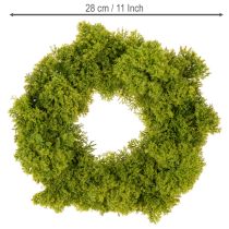 Artículo Corona de musgo artificial, decorativa para mesa o puerta, 28 cm.
