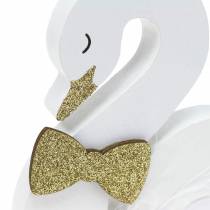 Artículo Deco cisnes boda madera oro blanco 12x13cm 2pcs
