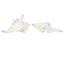 Artículo Caracoles marinos artificiales azul-blanco 11,5/13 cm 2pzs