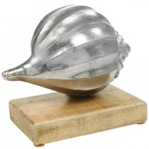 Artículo Concha de metal, decoración marinera para colocar plata, colores naturales H15cm W18.5cm