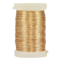 Artículo Alambre de floristería alambre de mirto alambre decorativo oro 0,30 mm 100 g 3 piezas