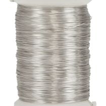 Artículo Alambre de floristería alambre de mirto alambre decorativo plata 0,30 mm 100 g 3 piezas