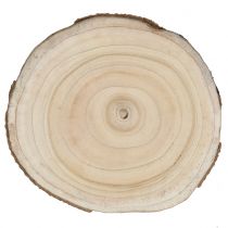 Artículo Rodaja de árbol, campanilla azul, natural, Ø30-35cm, rodaja de madera para bricolaje, Paulownia