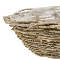 Barco de cestas para plantar naturaleza blanqueada L34cm
