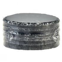 Artículo Posavasos redondos plato de pizarra natural negro Ø10cm 6uds