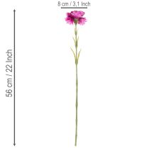 Artículo Clavel artificial, bicolor, tallo largo de 56 cm, ramo de 8 unidades.