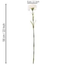 Artículo Clavel artificial con tallo para ramos y coronas, 56 cm, 8 unidades.