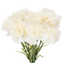 Artículo Clavel artificial con tallo para ramos y coronas, 56 cm, 8 unidades.