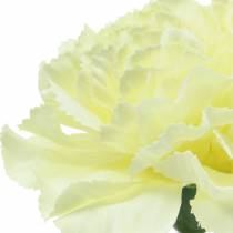 Artículo Flor de clavel blanco Ø9cm 12ud