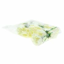Artículo Flor de clavel blanco Ø9cm 12ud