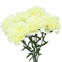 Artículo Clavel artificial blanco 6 piezas