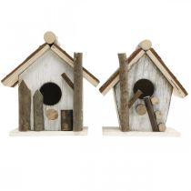 Artículo Caja nido decorativa casita para pájaros para decorar la naturaleza 14,5 2 uds.