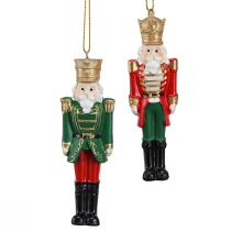 Artículo Colgante navideño Cascanueces rojo verde oro H10cm 4 piezas