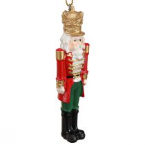 Artículo Colgante navideño Cascanueces rojo verde oro H10cm 4 piezas
