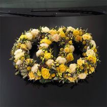 Artículo Arreglo floral de espuma para coche doble aro 55×39cm H6cm 1 pieza