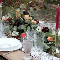 Artículo Material enchufable decoración de mesa floral espuma negro 48cm 4 piezas