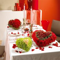 Artículo Corazón de espuma floral, material enchufable, verde, 53 cm, 2 piezas, decoración de boda