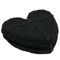 Artículo Corazón de espuma floral negro 25,5cm 2 piezas